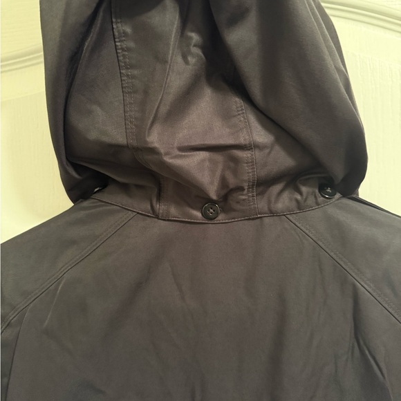 London Fog Women's Black Double Breasted Trench Coat with Hood - Size L - Picture 4 of 5